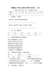 部编版三年级上册语文期中考试卷（一套）