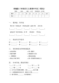 部编版三年级语文上册期中考试（精选）练习题