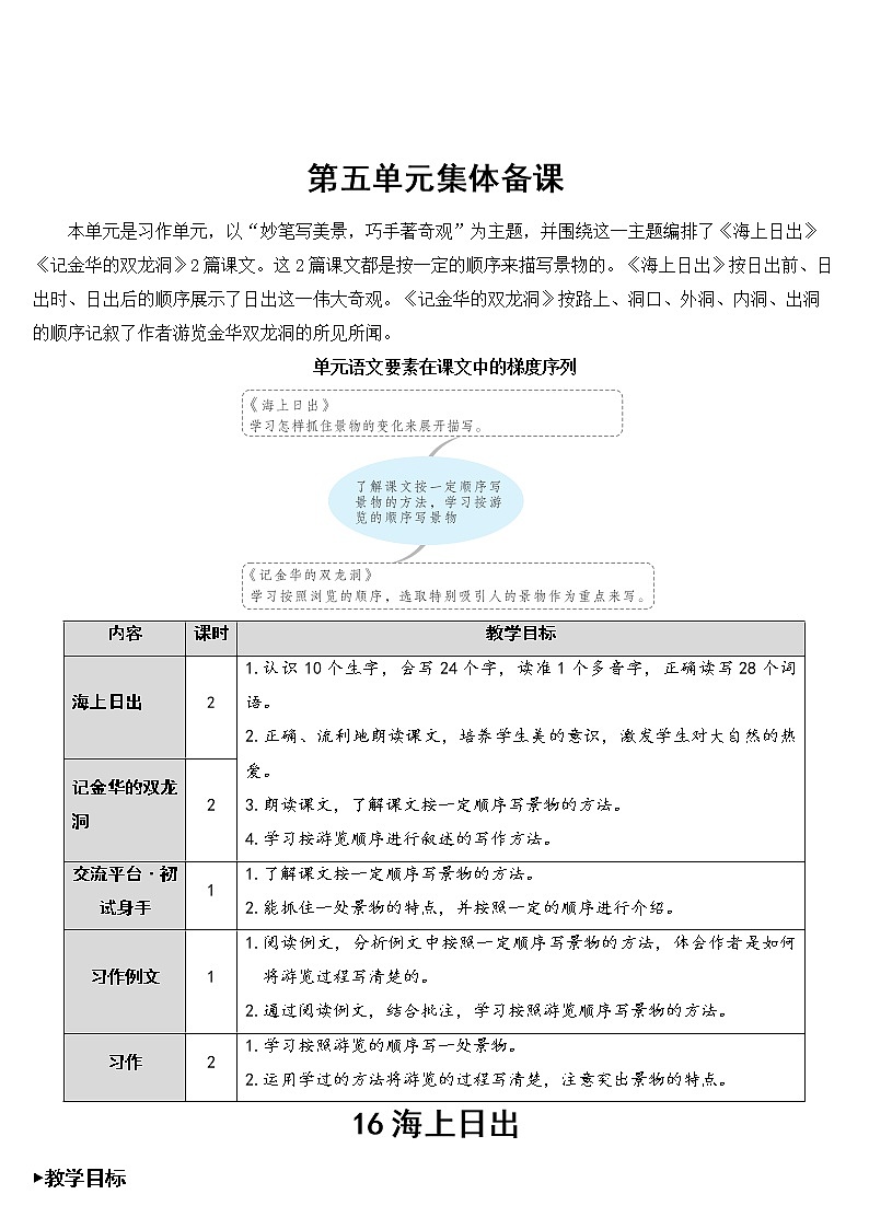 部编版语文四年级下册《16 海上日出》课件（送教案+练习含答案）01