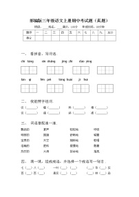 部编版三年级语文上册期中考试题（真题）