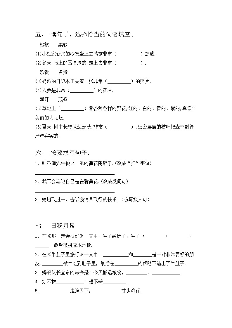 部编版三年级语文上册期中试卷（审定版）02