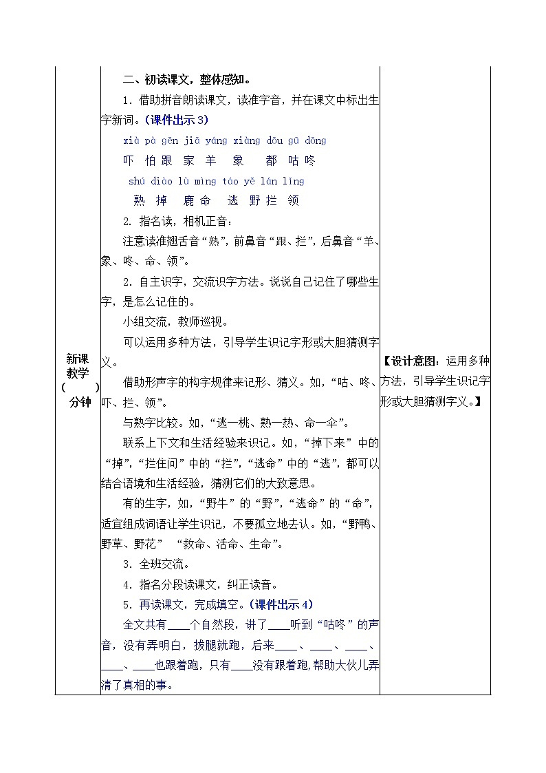 2021年小学语文部编版一年级下册 第八单元 20 咕咚 教案2第2页