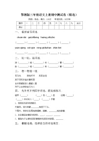 鄂教版三年级语文上册期中测试卷（精选）