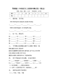 鄂教版三年级语文上册期中测试卷（精品）