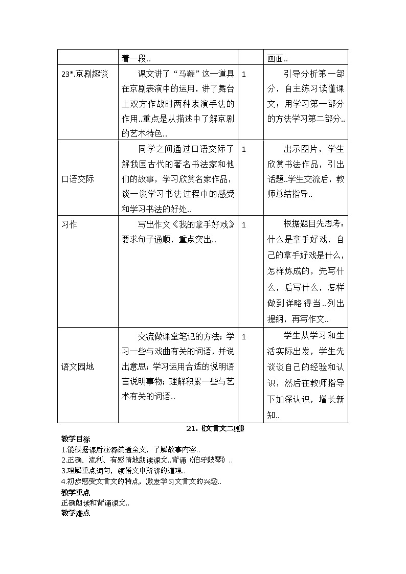 部编版六年级上册语文单元教案设计第七单元02