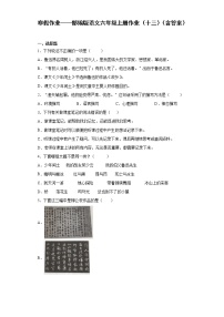 寒假作业——部编版语文六年级上册作业（十三）（含答案）