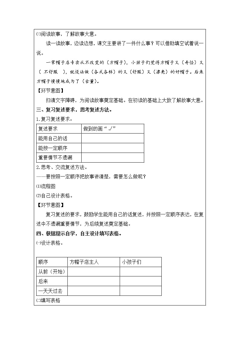 三年级语文（统编版）-《方帽子店》-1教案第2页