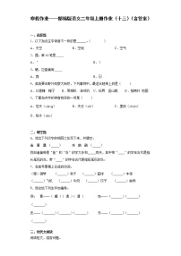 寒假作业——部编版语文二年级上册作业（十三）（含答案）