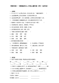 寒假作业——部编版语文三年级上册作业（四）（含答案）