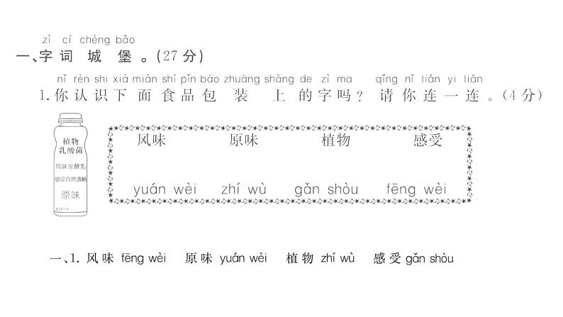 统编版一年级下册语文训练课件-单元 期中测试密卷 (全册9份打包)02