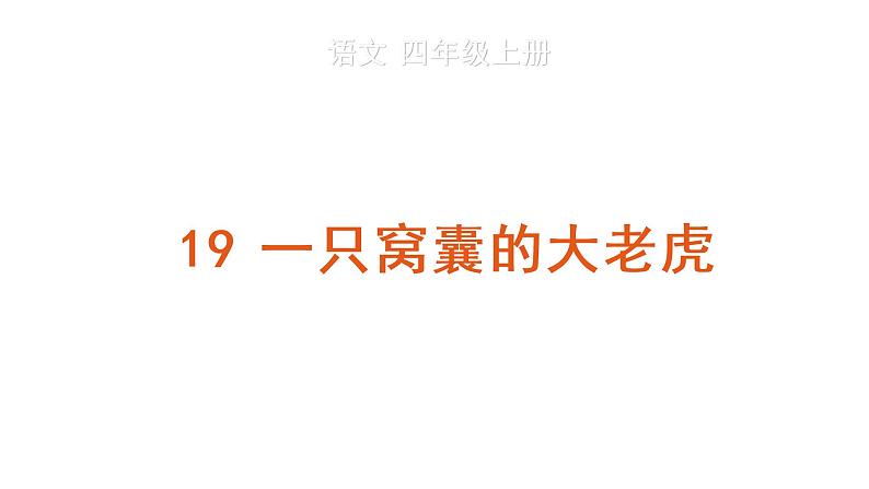 19 一只窝囊的大老虎 教学课件第1页