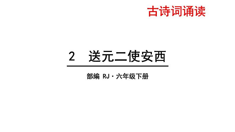 2022人教语文6年级下册课件2 送元二使安西01