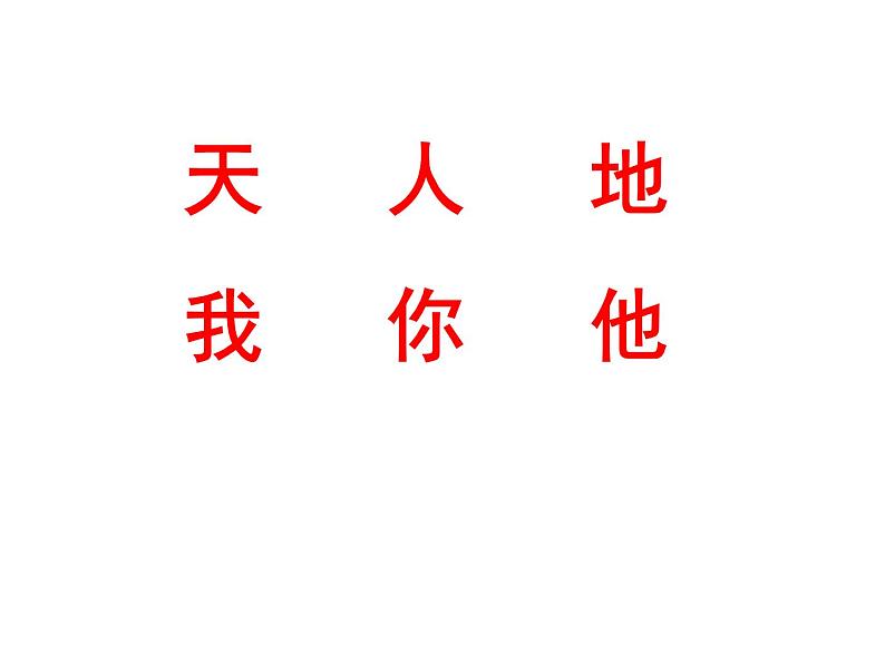 小学语文1年级上册课件识字1 天地人第5页