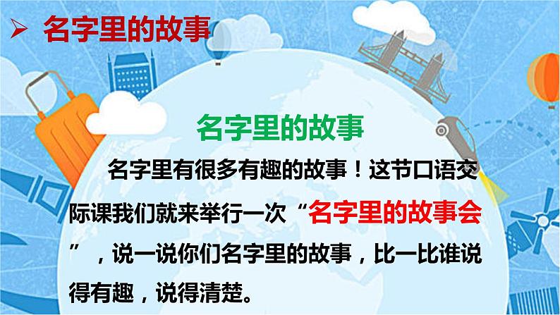 最新人教（部编版）语文三年级上册：第四单元口语交际名字里的故事课件PPT第5页