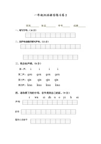 一年级汉语拼音练习卷2