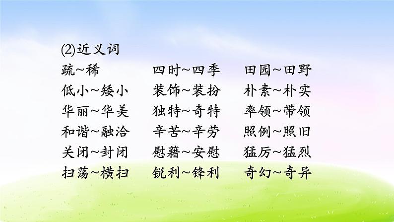 部编版四下语文期末复习之第一单元复习(1)课件PPT第6页