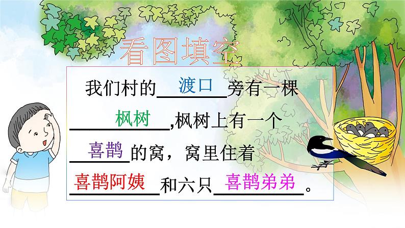 部编版语文二年级下册-04课文（三）-02枫树上的喜鹊-课件05第2页