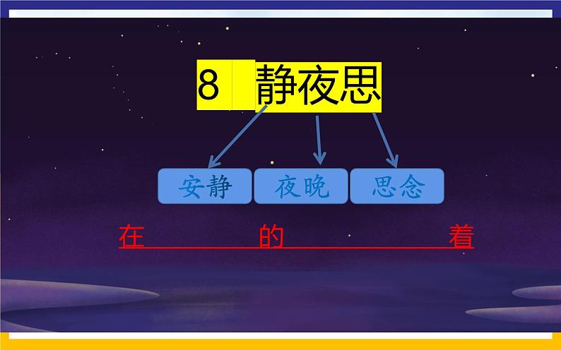 人教版(部编版)语文一年级下册  8、静夜思  课件第3页