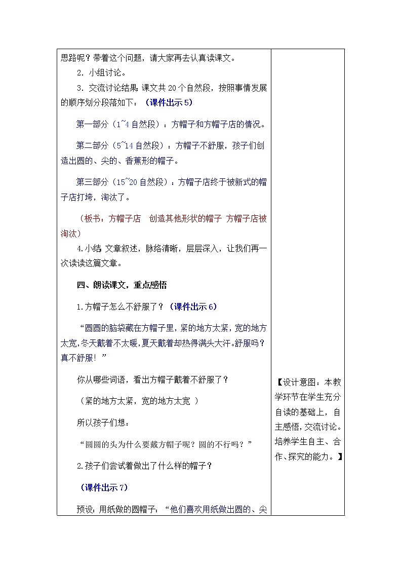 部编版语文三年级下册-08第八单元-02方帽子店-教案05第3页