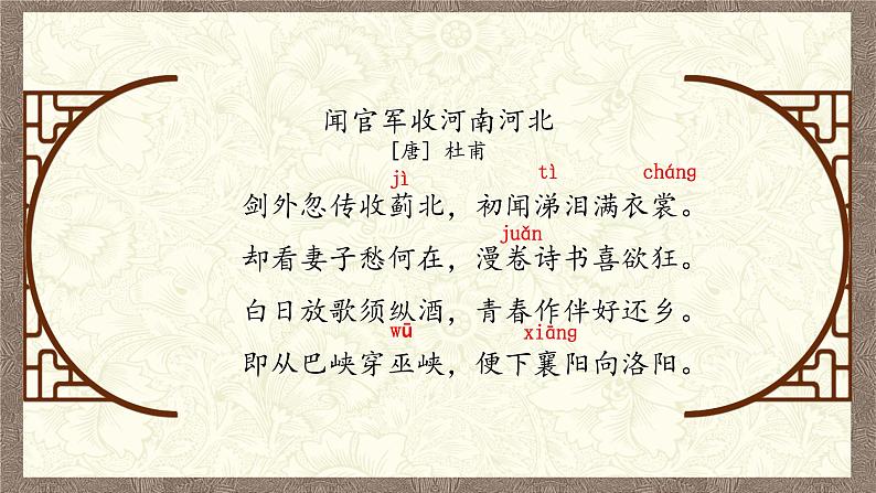 《 古诗三首·闻官军收河南河北》课件PPT02