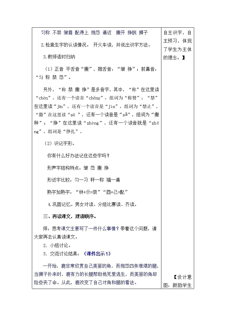 部编版三年级下册语文第7课《鹿角和鹿腿》教案教学设计+备课素材+课后作业答案第3页