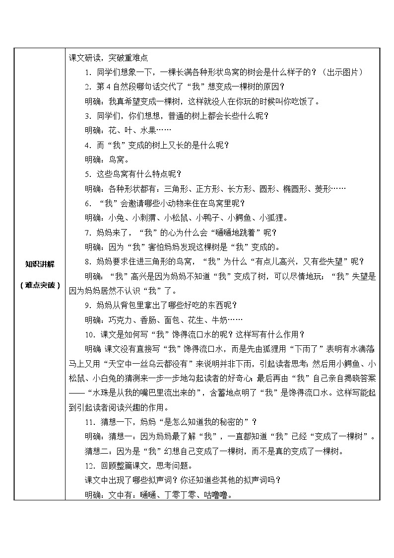 人教版（部编版）小学语文三年级下册  17.我变成了一棵树  教案02