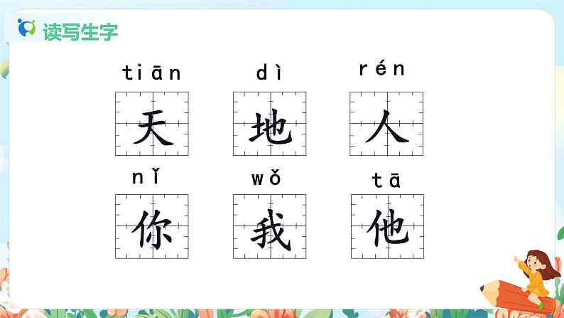 识字一 1 天地人 第二课时 课件+教案+音视频+素材03