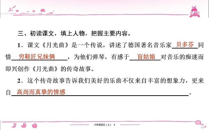 六年级上册部编版语文习题课件  第7单元 22　月光曲第5页