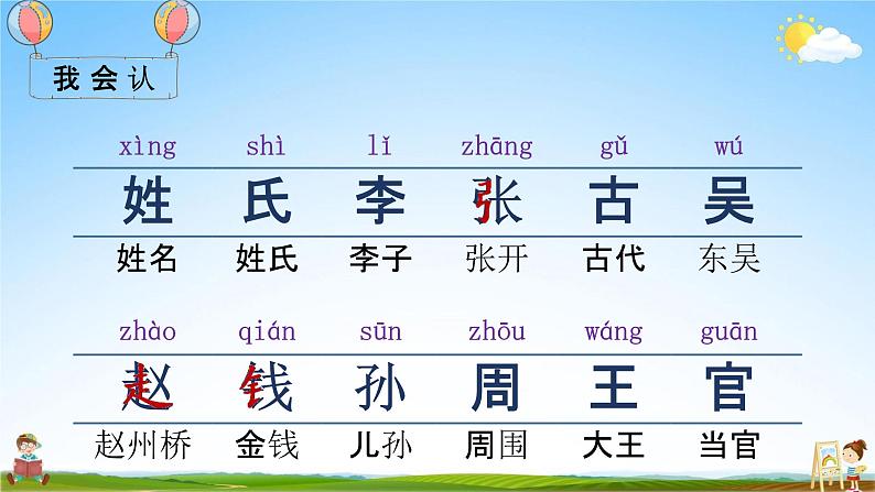 部编人教版一年级语文下册《识字2 姓氏歌》教学课件PPT优秀课堂课件06