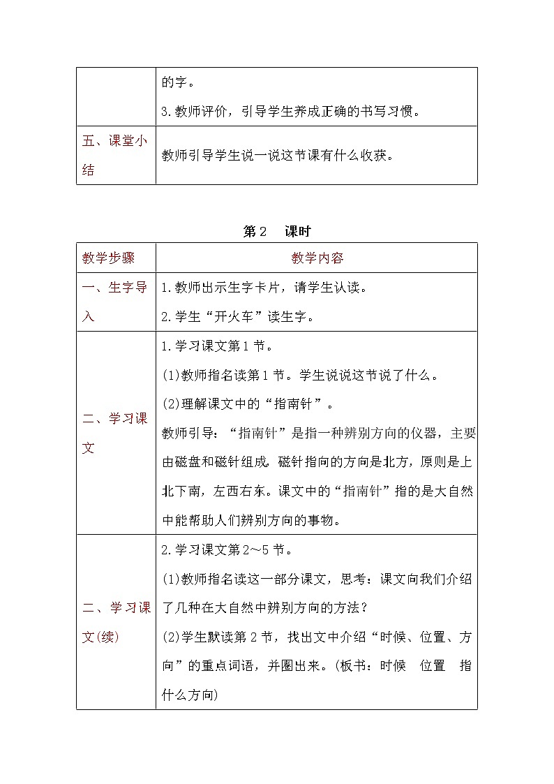 二年级下册语文教案-17　要是你在野外迷了路 人教部编版03