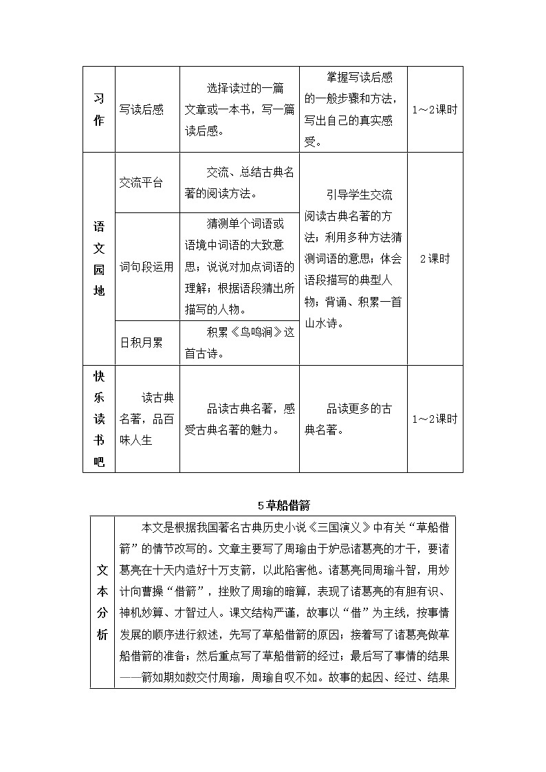 2022年部编版语文5年级下册5 草船借箭（教案）第3页