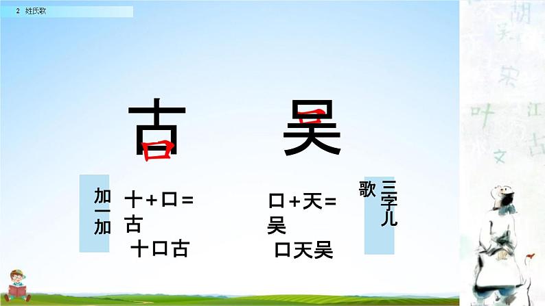 人教部编版一年级语文下册识字2《姓氏歌》教学课件PPT小学优秀公开课第8页