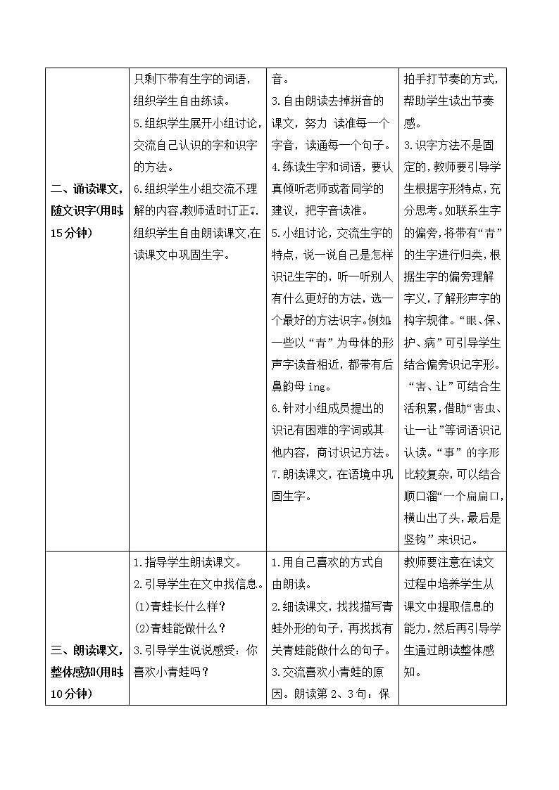 2022年部编版1年级下册（导学案）识字3  小青蛙第2页