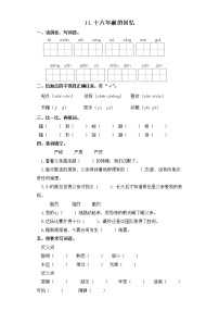 语文人教部编版第四单元11 十六年前的回忆综合训练题