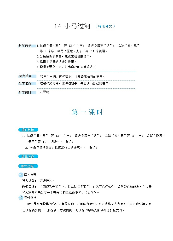 14 小马过河教案01