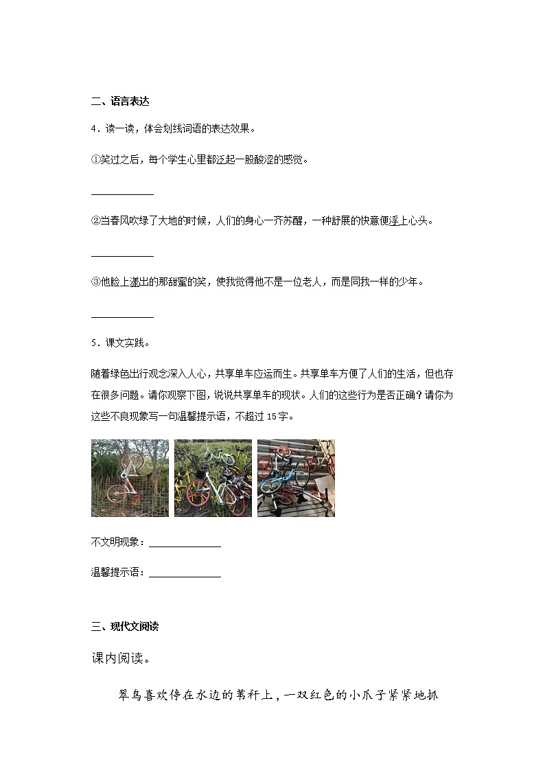 部编版小学语文小升初模拟试题（二十）（含答案）第2页