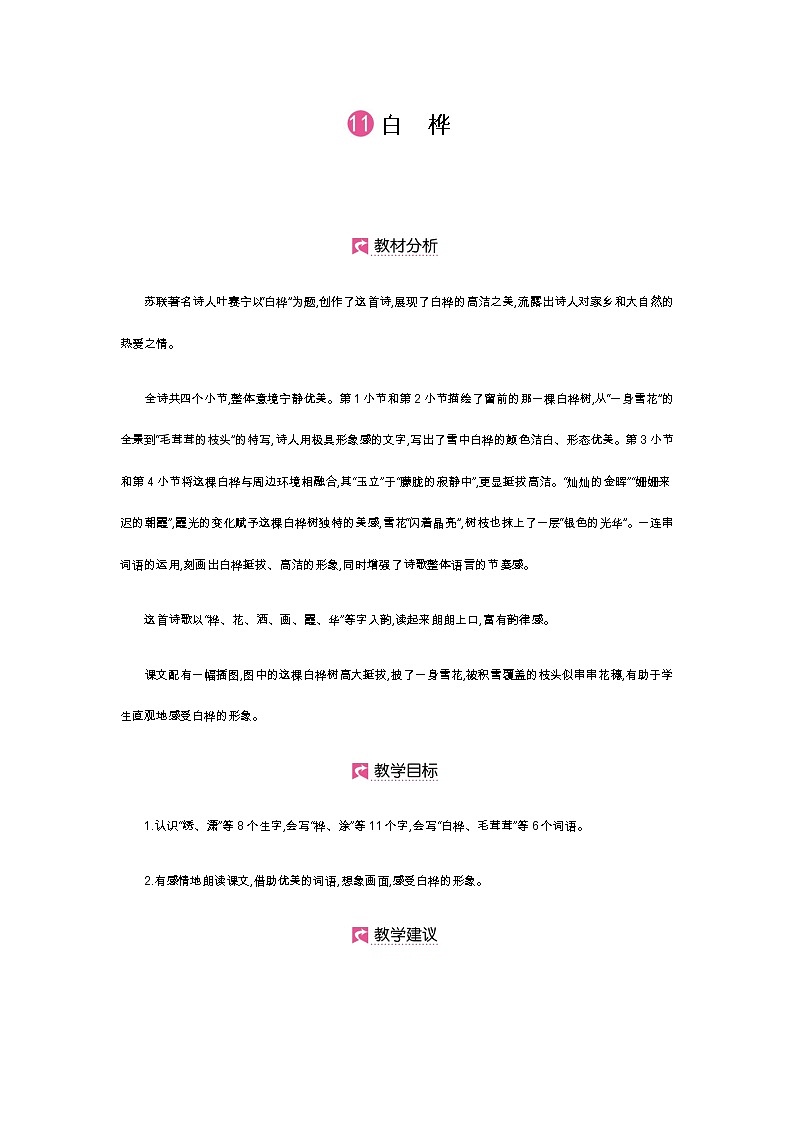 第11课 白桦第1页