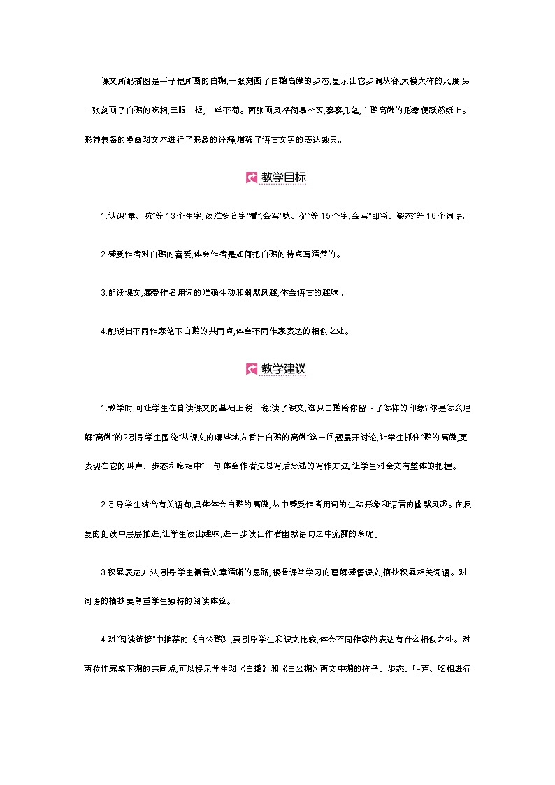 第15课《白鹅》-- 2021-2022学年语文四年级下册课件+教案（部编版）02