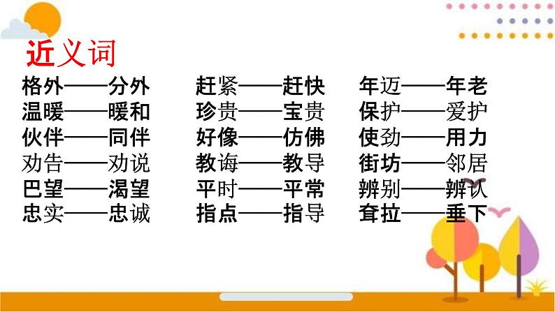 人教部编版二年级语文下册《词语 专项复习》教学课件PPT小学优秀课件第6页