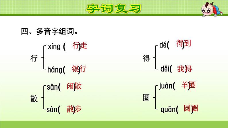 统编版小学语文三年级下册按单元复习课件07