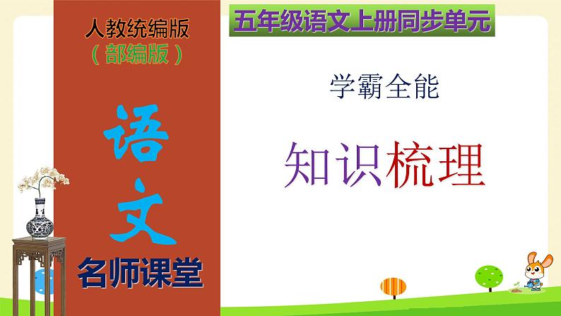 部编版五年级语文上册第1单元全能知识梳理（复习课件）(共47张PPT)第1页