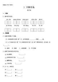 人教部编版三年级下册5 守株待兔课时练习