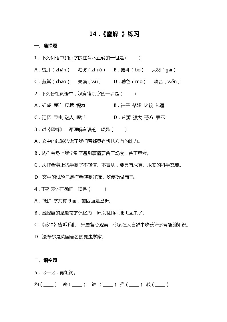 14 .《蜜蜂 》课件+教案+练习01