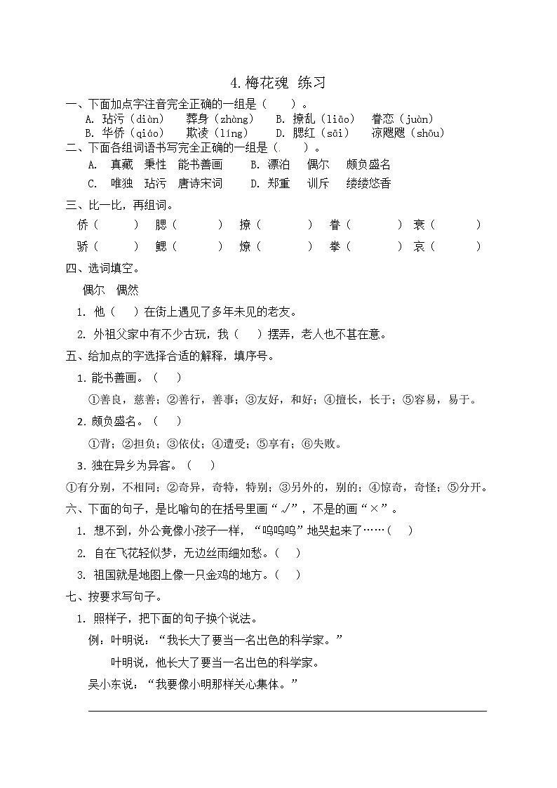 4.《梅花魂》（课件+教案+练习）01