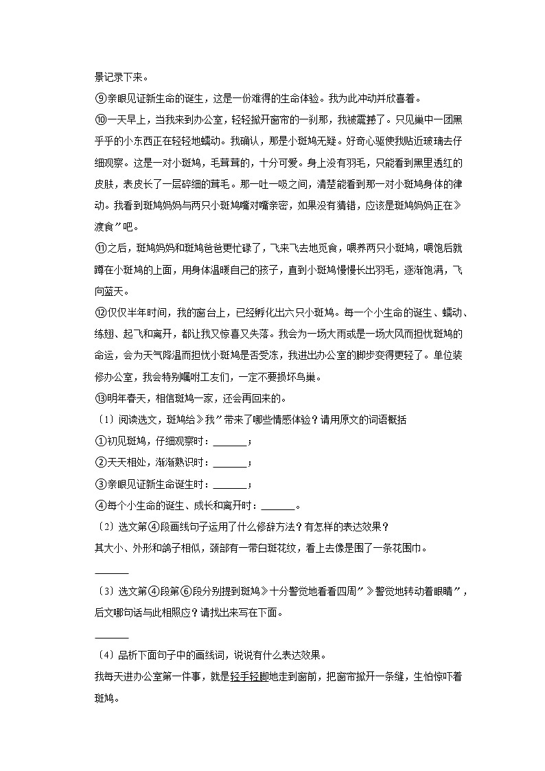 部编版语文五年级上学期期末预测卷04及答案第3页