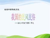 部编语文六年级下册走进中国传统文化：我国的民风民俗课件+教案+推荐阅读音频