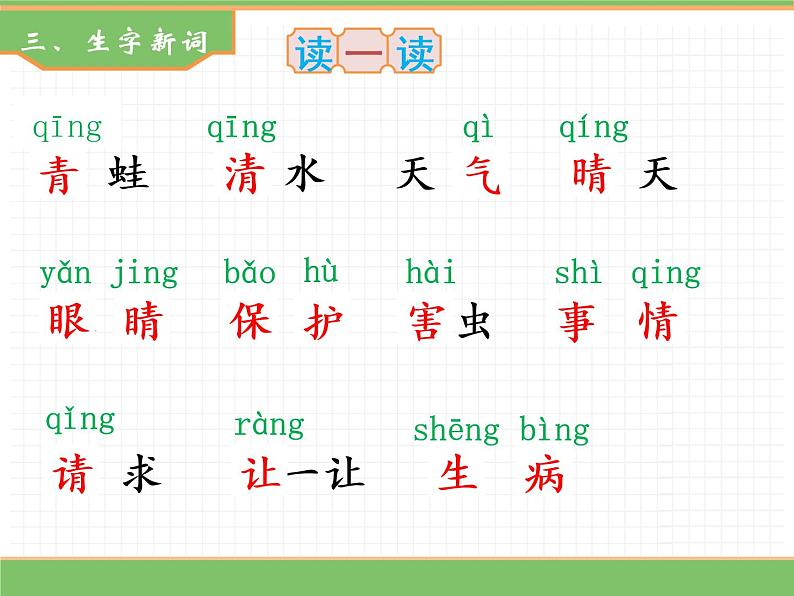 人教版语文一年级下册 第一单元 识字3   小青蛙课件PPT第5页