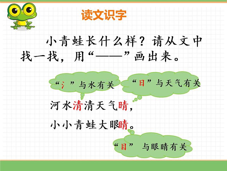 人教版语文一年级下册 第一单元 识字3   小青蛙课件PPT第8页