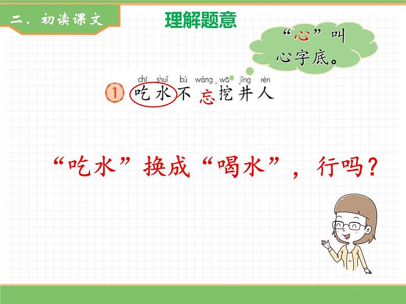 人教版语文一年级下册 第二单元 1  吃水不忘挖井人（第一课时）课件PPT第7页