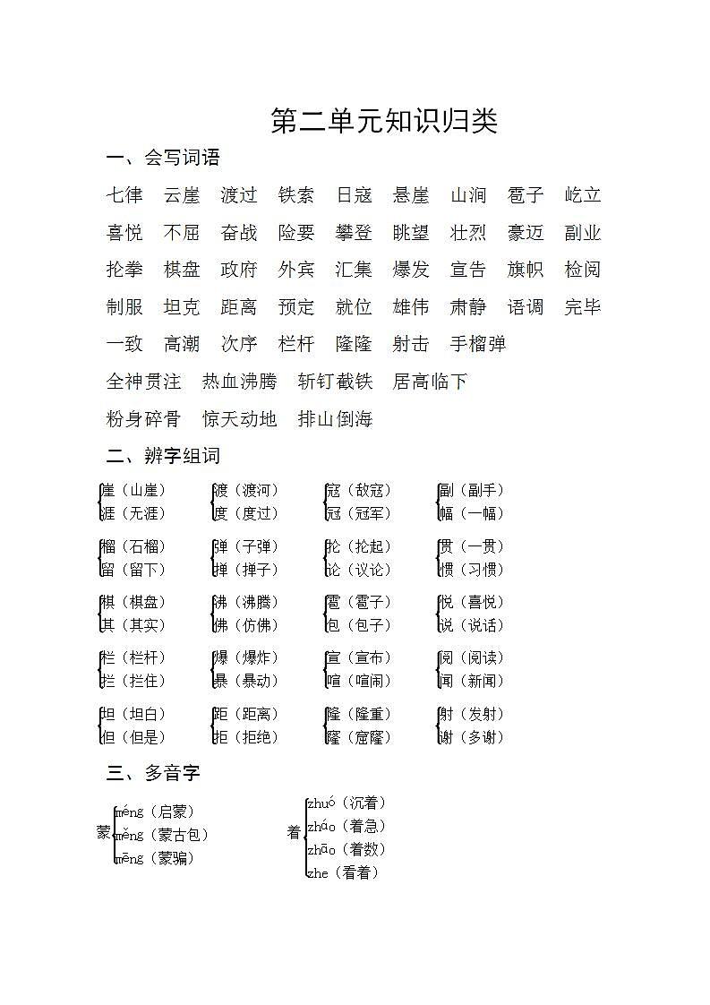 部编版语文六上  语文园地二  课件+教案+单元知识归纳+单元测评01